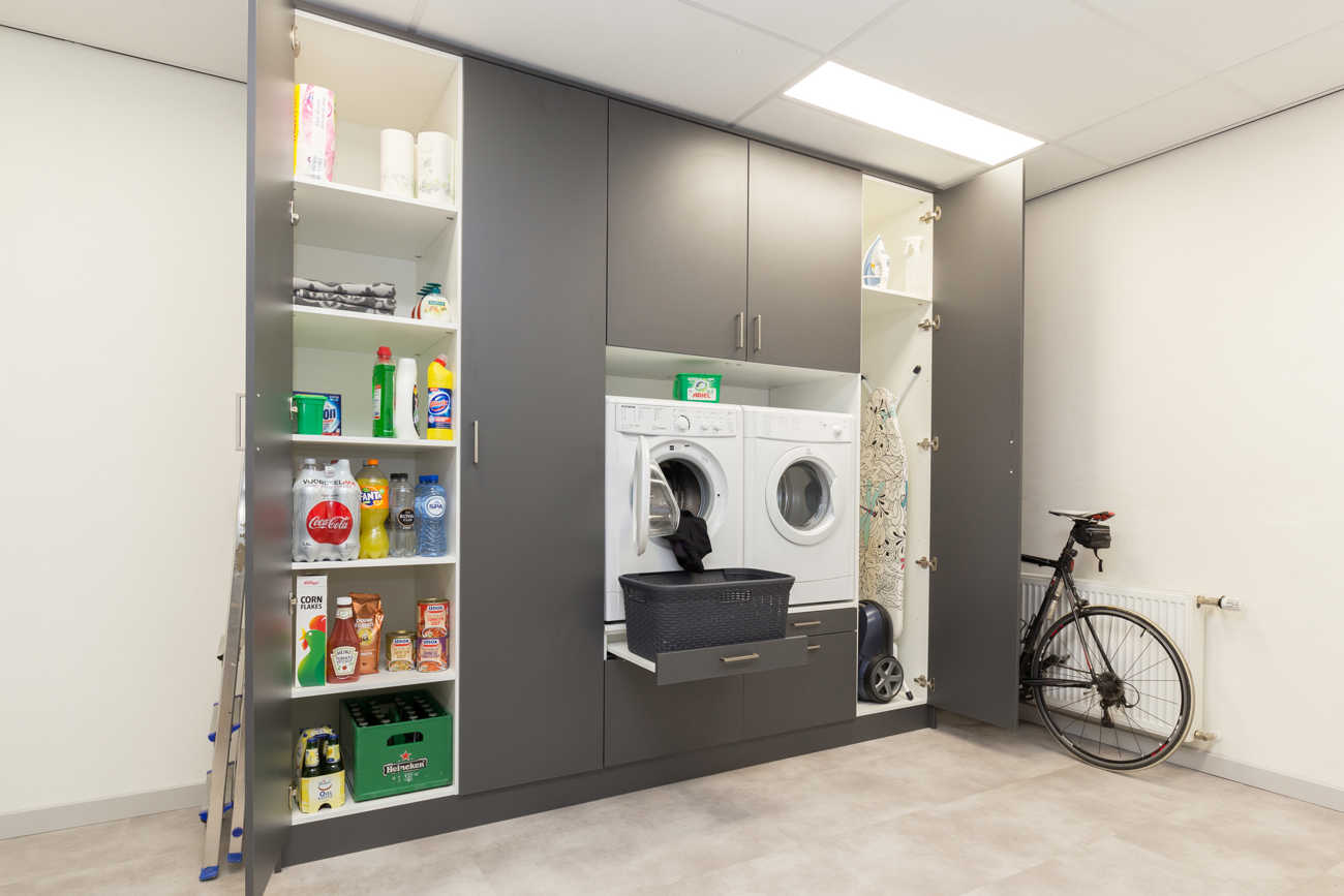 Wasmachinekast Allure Grijs Liggend Berging (3)