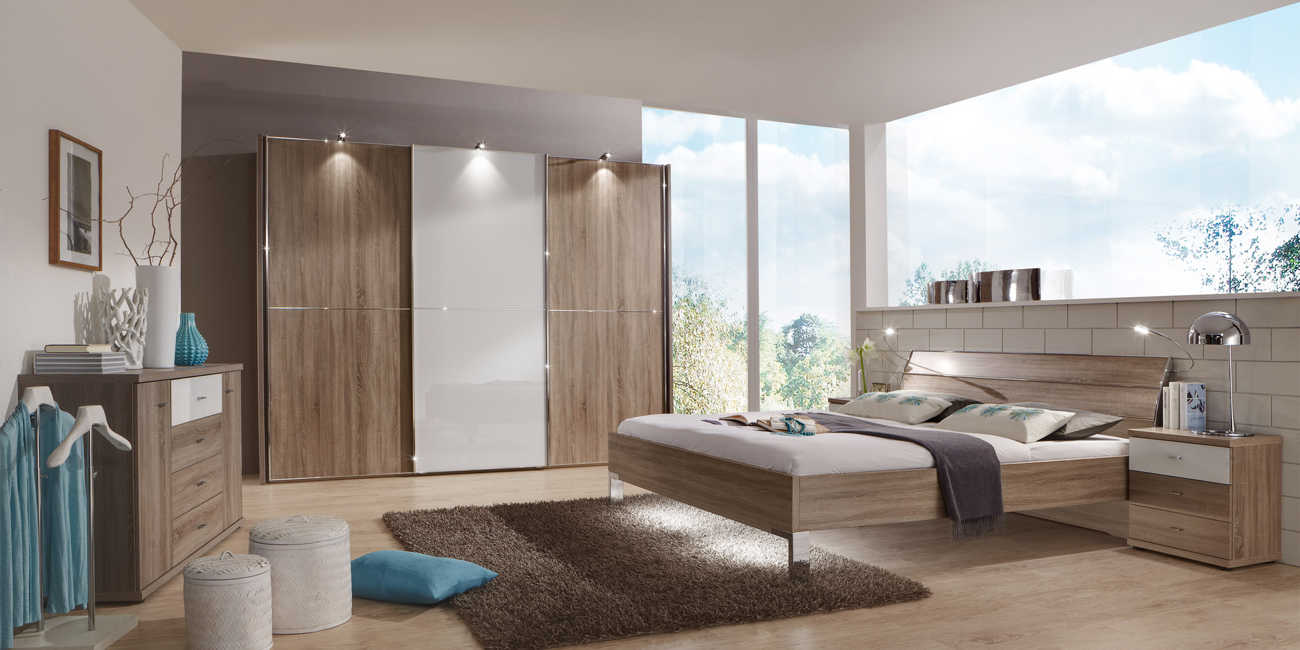 Csm Schranksystem Miami2 Trueffeleiche Glas Weiss 332A18676d